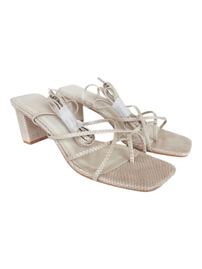 Billini Women's Strappy Python Heel Sandal In Cream In White