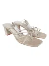 BILLINI WOMEN'S STRAPPY PYTHON HEEL SANDAL IN CREAM