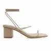 Billini Women's Tie Ankle Strap Block Heel Sandal In Stone In White
