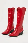 Billini Yanet Crimson Pointed-toe Western High Heel Boots In Pink