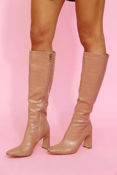 Billini Women's Zadie Boots In Dark Nude Croc In Multi