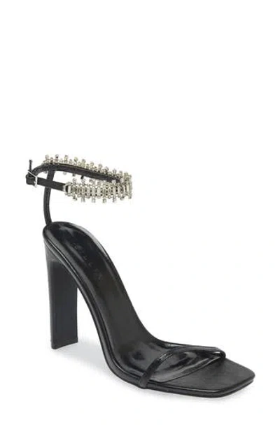 Billini Wrenna Ankle Strap Sandal In Black Crinkle