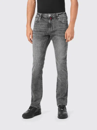Billionaire Regular Fit Straight Leg Stretch-denim Jeans With Embroidered Logo In Gray
