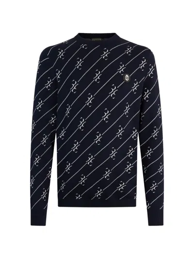 Billionaire All-over Round-neck Sweater In Black