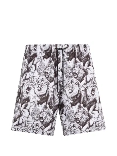 Billionaire Animal-print Swim Shorts In Black