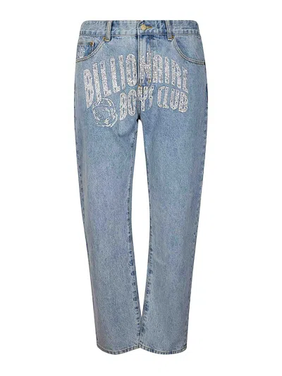 Billionaire Arch Logo Denim Pants In Blue