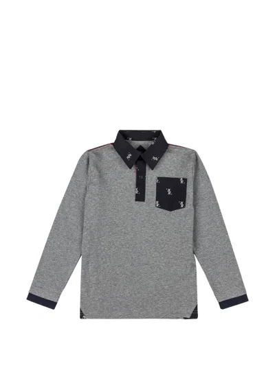 Billionaire Kids' Arthur Lord Polo Shirt In Gray