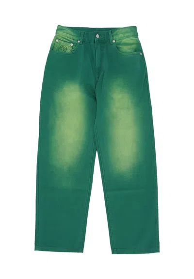 Billionaire-b-club Jeans Man Garment Dyed Denim Pant Green