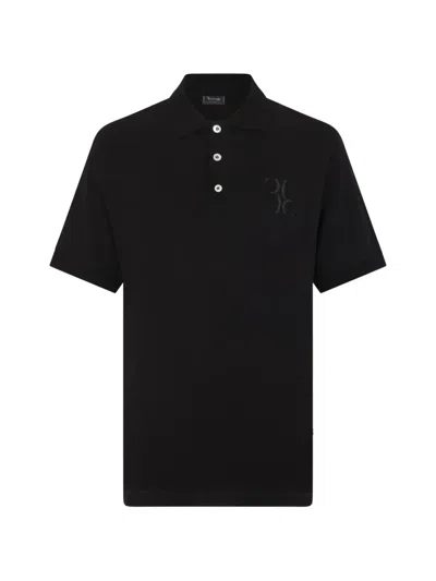Billionaire Baroque Short-sleeves Polo Shirt In Black
