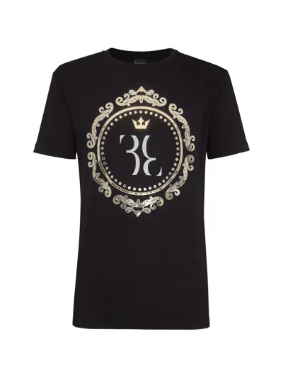 Billionaire Baroque-print Round-neck T-shirt In Black
