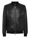 Billionaire Basic Leather Bomber Men In Black