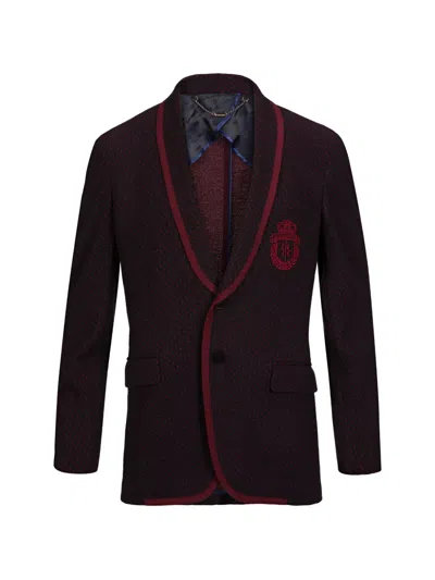 Billionaire Bob Logo-embroidered Shawl-lapel Blazer In Brown