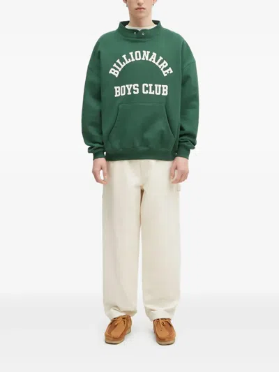 Billionaire Boys Club Arched-logo Kangaroo-pocket Sweatshirt In Green