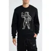 Billionaire Boys Club Bb Astronaut Embroidered Cotton Crewneck Sweatshirt In Black