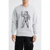 Billionaire Boys Club Bb Astronaut Embroidered Cotton Crewneck Sweatshirt In Gray