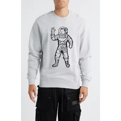 Billionaire Boys Club Bb Astronaut Embroidered Cotton Crewneck Sweatshirt In Gray