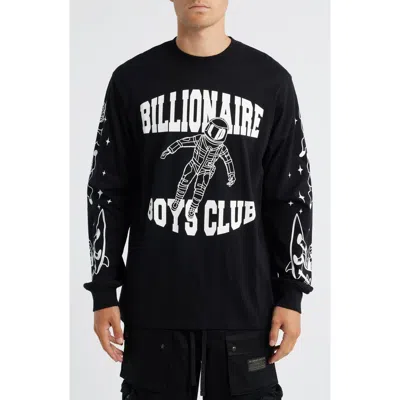 Billionaire Boys Club Bb Gravity Astronaut Long Sleeve Graphic T-shirt In Black