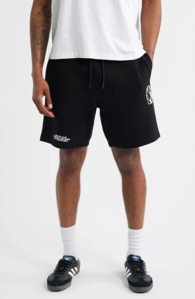Billionaire Boys Club Bb Helmet Cotton Drawstring Shorts In Black