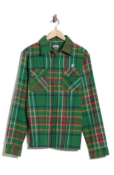 Billionaire Boys Club Bb Moonshot Plaid Cotton Buttoin-up Shirt In Green