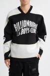 Billionaire Boys Club Bb Puck V-neck Jersey Sweater In Black