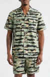 Billionaire Boys Club Bb Tiger Camo Cotton Camp Shirt In Neutral