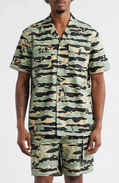 BILLIONAIRE BOYS CLUB BILLIONAIRE BOYS CLUB BB TIGER CAMO COTTON CAMP SHIRT