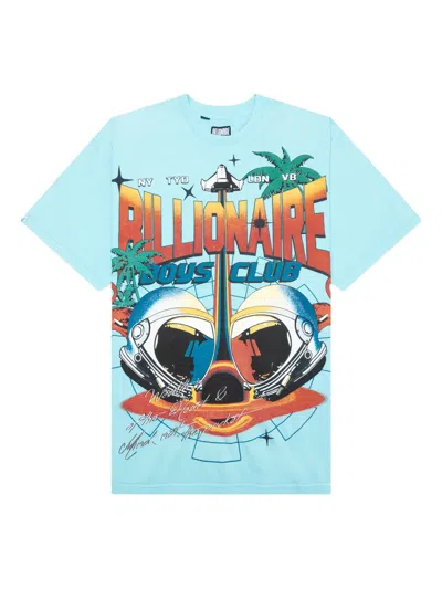 Billionaire Boys Club Bb Tropics Astronaut-print Graphic T-shirt In Blue