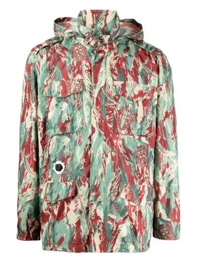 Billionaire Boys Club Camouflage-print Hooded Jacket In Green