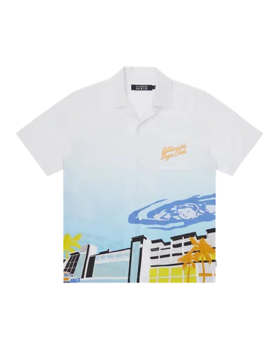 Billionaire Boys Club Kids' Chateau Print Poplin Shirt In White