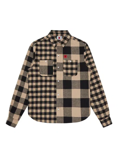 Billionaire Boys Club Cotton Blend Checked Shirt In Brown
