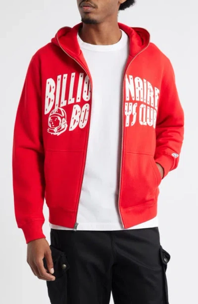 Billionaire Boys Club Curve Graphic Zip Hoodie In Red
