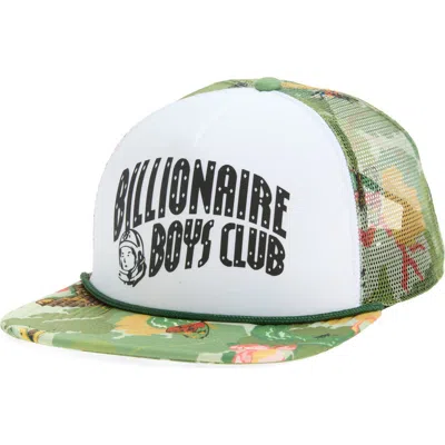 Billionaire Boys Club Logo-print Mesh-panel Trucker Hat In Green