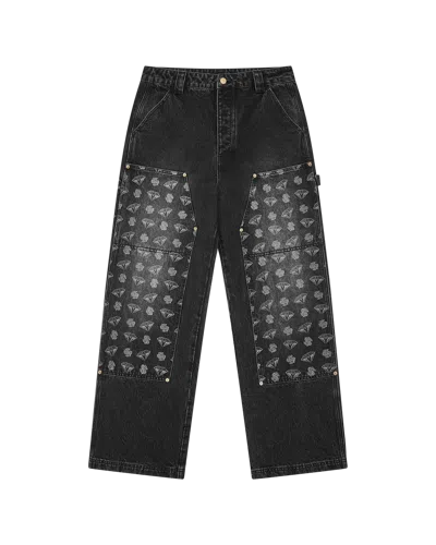 Billionaire Boys Club Kids' Diamonds & Dollars Denim Carpenter Pant In Black