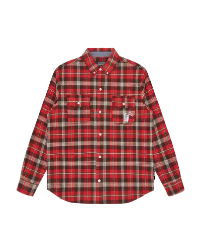 Billionaire Boys Club Europe Kids' Check Shirt In Red Check