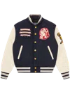 Billionaire Boys Club Fanfare Script Wool Varsity Jacket In Blue