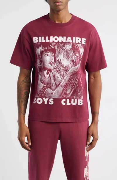 Billionaire Boys Club Giant Graphic T-shirt In Burgundy