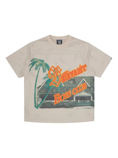 Billionaire Boys Club Graphic-print Mesh T-shirt In Neutral