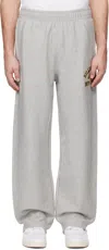 Billionaire Boys Club Gray Wide Leg Duck Varsity Sweatpants In Heather Grey