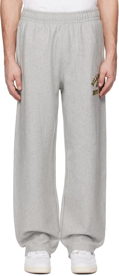 Billionaire Boys Club Gray Wide Leg Duck Varsity Sweatpants In Heather Grey