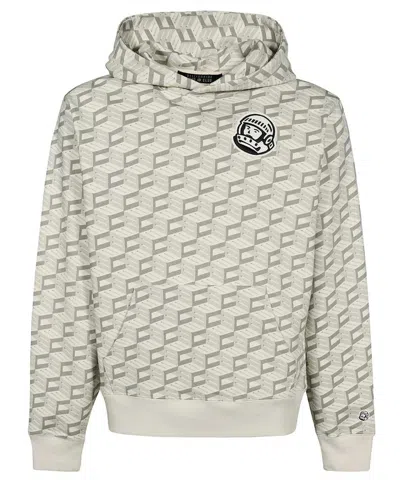 Billionaire Boys Club Logo-patch Geometric-pattern Hoodie In Gray