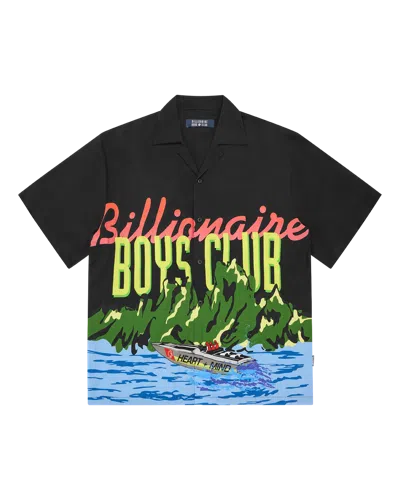 Billionaire Boys Club Kids' Horizon Camp Collar Shirt In Black