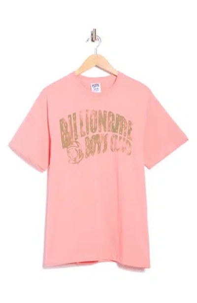 Billionaire Boys Club Inked Arch Logo Graphic Cotton T-shirt In Pink