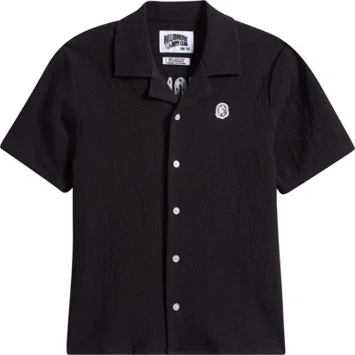Billionaire Boys Club Kids' Bb Champions Cotton Seersucker Camp Shirt In Black
