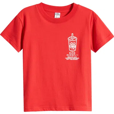 Billionaire Boys Club Kids' Boba Cotton Graphic T-shirt In Red