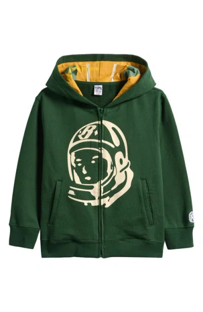 Billionaire Boys Club Kids' Club Zip Graphic Hoodie In Green