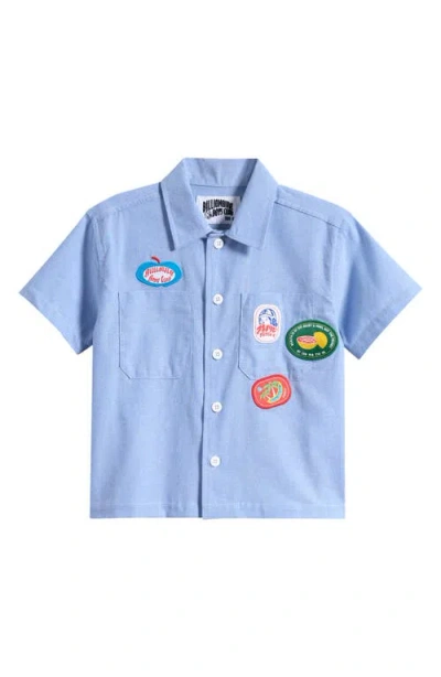 Billionaire Boys Club Kids' Orchard Cotton Button-up Shirt In Blue