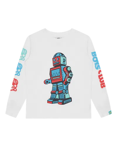 Billionaire Boys Club Kids Robot Long-sleeve T-shirt In White