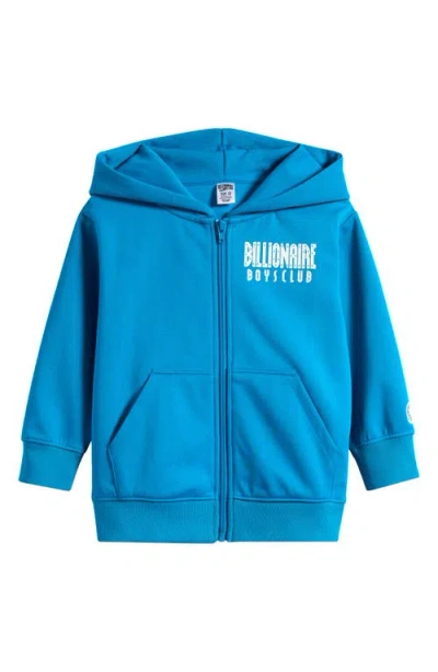 Billionaire Boys Club Kids' Straight Font Logo Zip Hoodie In Blue