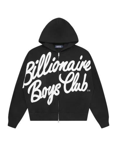 Billionaire Boys Club Kids' Large Script Logo Zip Through Hood In Black