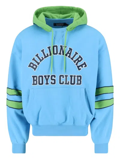 Billionaire Boys Club Logo-embroidered Two-tone Hoodie In Blue